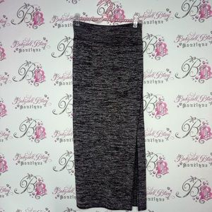 Wilfred free skirt Heathered purple white leg slit long stretchy soft comfy
